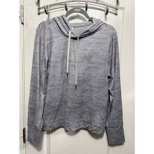 Member's Mark Favorite Soft Pullover Hoodie Womens L Grey Camouflage Lightweight